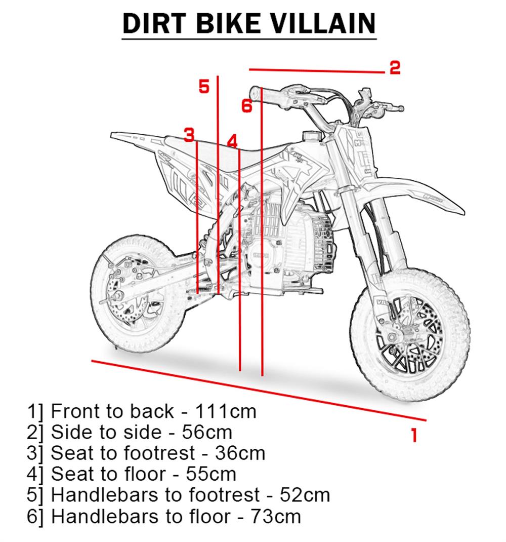 MotoTec Villain 52cc 2-Stroke Kids Gas Dirt Bike