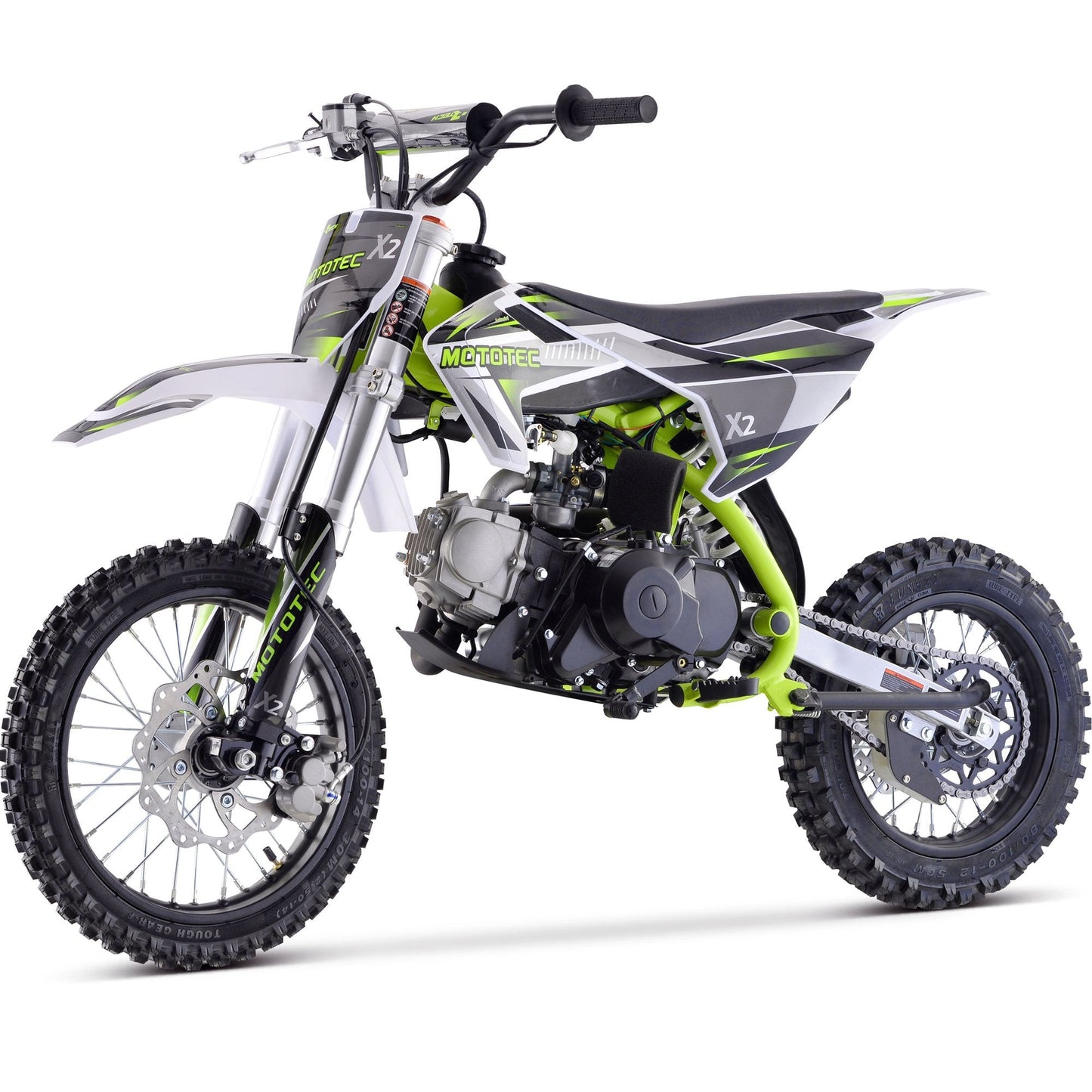 MotoTec X2 110cc 4-Stroke Gas Dirt Bike Green