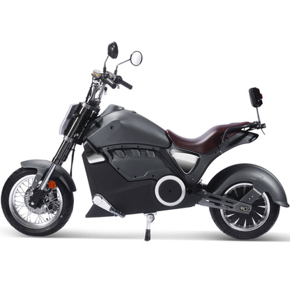 MotoTec Typhoon 72v 30ah 3000w Lithium Electric Scooter Gray