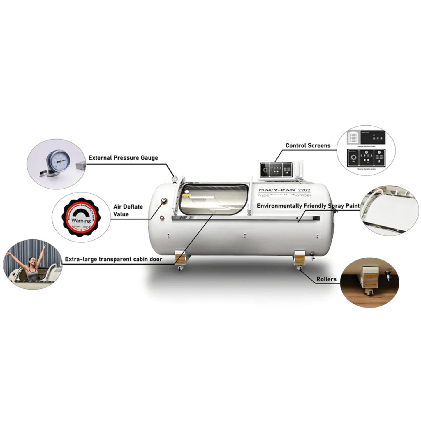 Macy-Pan Hyperbaric Oxygen Therapy Chamber Hard Type HP2202