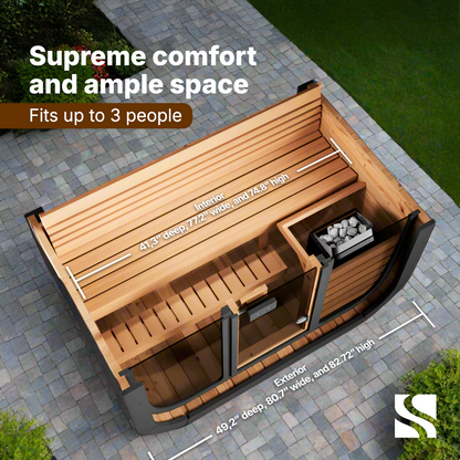 SaunaLife CUBE Series CL4G | 1-2 Person Outdoor Traditional Sauna