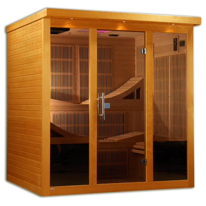 Dynamic Monaco Elite 6 Person Ultra Low EMF FAR Infrared Sauna (Honey Finish)