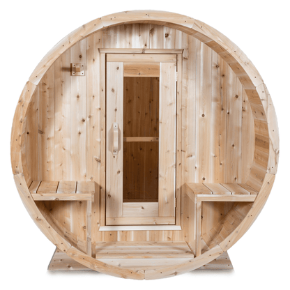 Dundalk LeisureCraft Serenity 4-Person Barrel Sauna | Canadian Timber Collection (CTC2245W)
