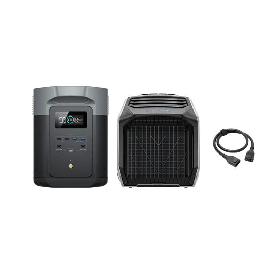 EcoFlow WAVE 2 Portable Air Conditioner + DELTA 2 Max Portable Power Station Solar Generator