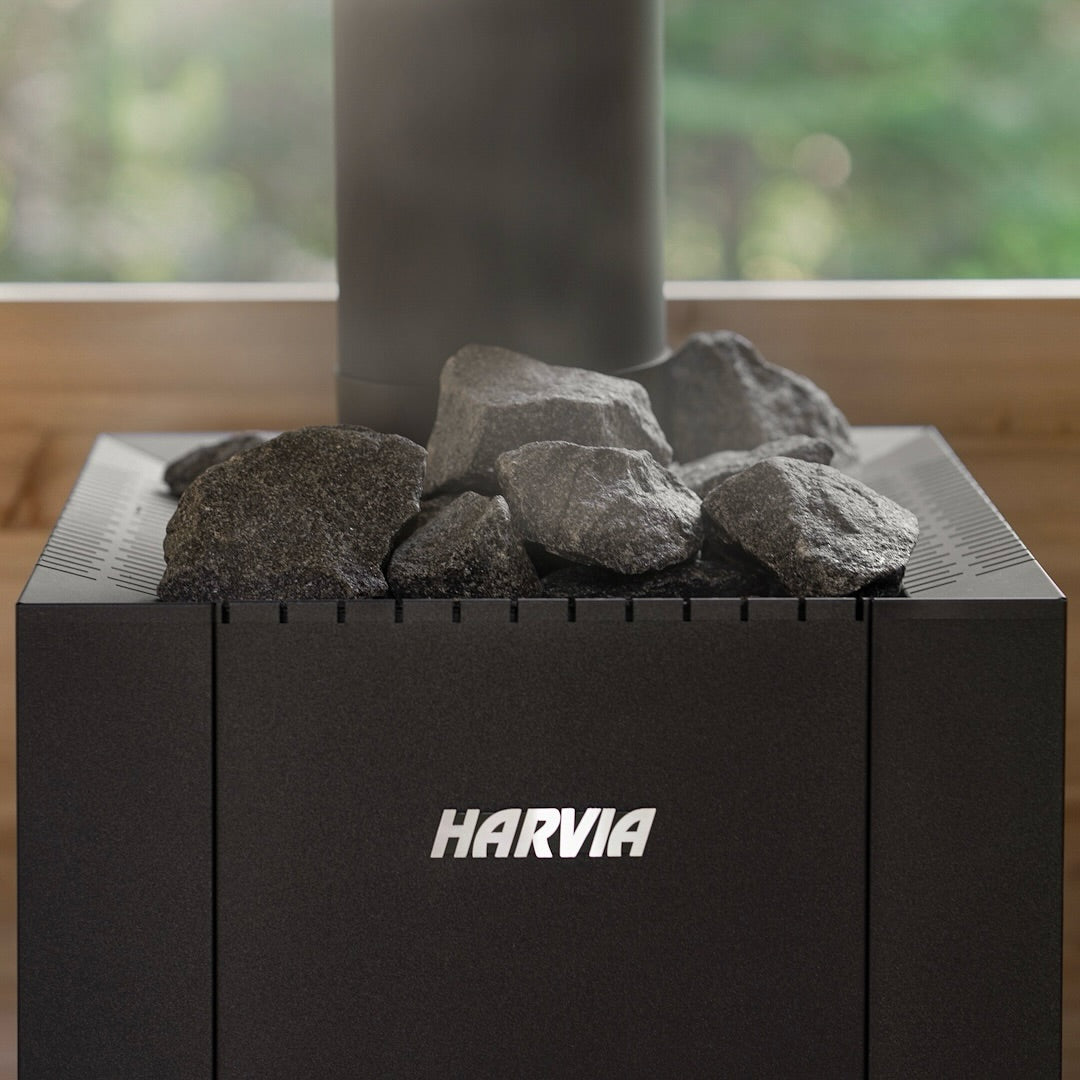 Harvia Linear 22 Greenflame ES Wood-Burning Sauna Stove w/ Water Tank