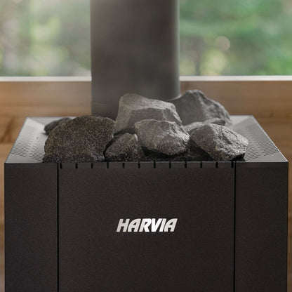 Harvia Linear 22 Greenflame ES Wood-Burning Sauna Stove w/ Water Tank