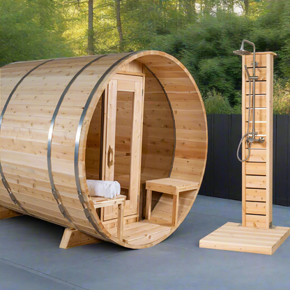 Dundalk LeisureCraft Tranquility 6-8 Person Barrel Sauna | Canadian Timber Collection (CTC2345)