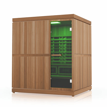 Finnmark Designs Trinity 4-Person Hybrid Infrared & Traditional Steam Sauna + Red Light Therapy | FD-KN005
