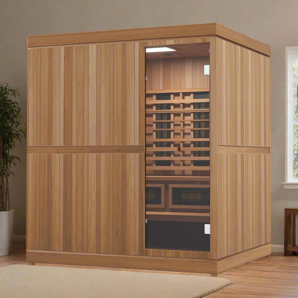 Finnmark Designs Trinity 4-Person Hybrid Infrared & Traditional Steam Sauna + Red Light Therapy | FD-KN005
